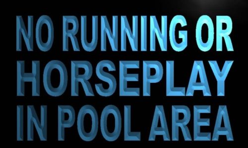 No Running or Horseplay in pool area Neon Light